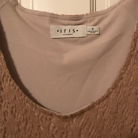 Tan, empire-waist dress by Iris Clothing - Picture 2 of 9